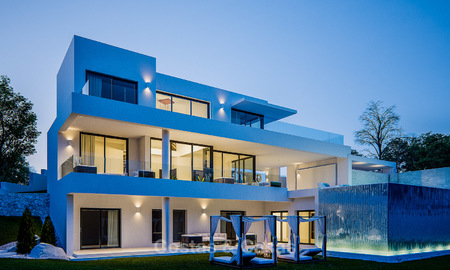 Modern new villa with fantastic sea views for sale, located in a gated community in Benahavis, Marbella 4401
