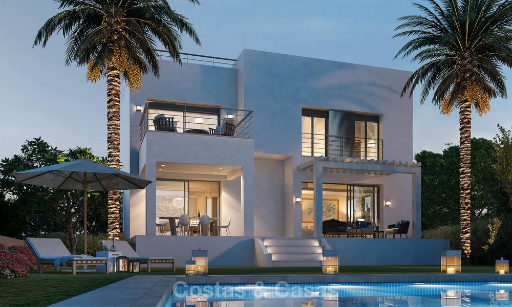 Last villa! Fully furnished. New modern luxury villas for sale on a golf resort, with sea and golf views, New Golden Mile, Marbella - Estepona 5793