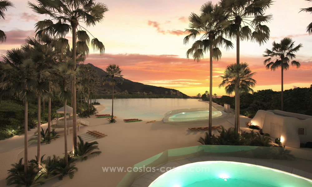 Luxury modern apartments for sale, in an exclusive complex with private lagoon, Casares, Costa del Sol 20048