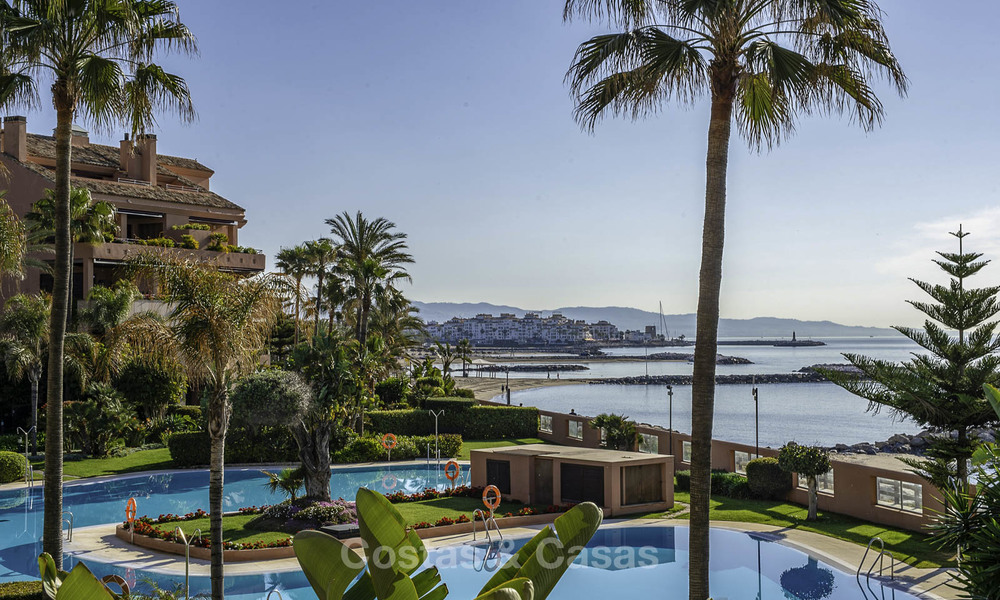 Luxury frontline beach apartment for sale in an exclusive residential complex, Puerto Banus, Marbella 11555
