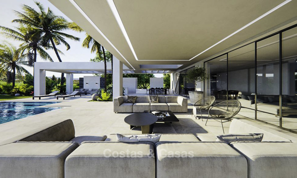 High standing luxury villa in modern contemporary style for sale, frontline golf, Benahavis - Marbella 11729