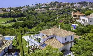 Elegant and very spacious modern-classic villa for sale, frontline golf in Elviria, East Marbella 14902 