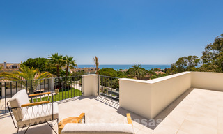 Ready to move in contemporary Mediterranean villa with sea views for sale at a short walking distance to the beach and all amenities, beach side Elviria in Marbella 27549 
