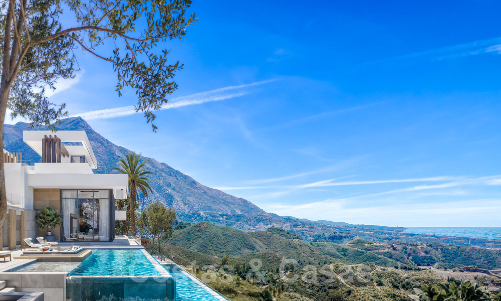 Turnkey, modern villas with spectacular views of the golf course, the lake, the mountains and the Mediterranean Sea to Africa, in a gated nature and golf resort for sale in Benahavis - Marbella 27915