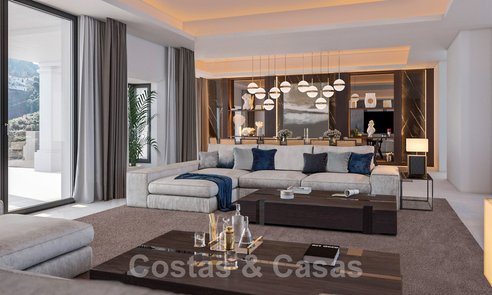 Majestic, contemporary, Mediterranean luxury villa for sale with sea views in the exclusive El Madroñal in Benahavis - Marbella 38870